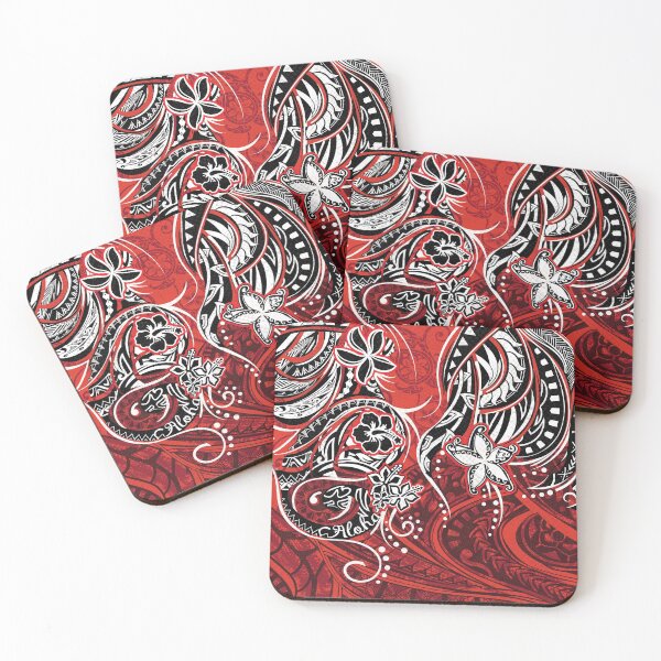 Item preview, Hawaiian Red Tribal ALOHA Print designed and sold by sunnthreads.