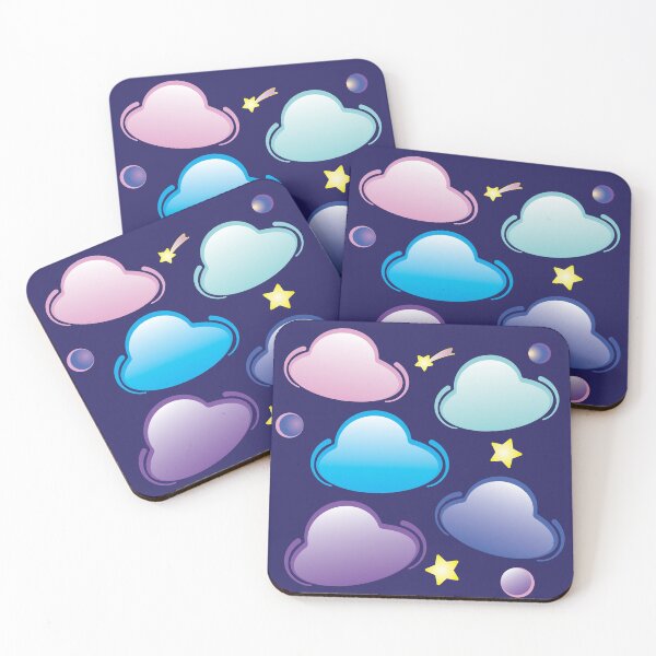 Item preview, Clouds yellow stars planets pattern designed and sold by undinam84.