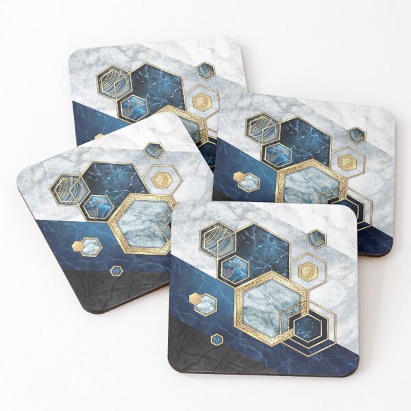 Item preview, Casino royale - gold and navy blue - geometric hexagonal design designed and sold by NordicSommer.