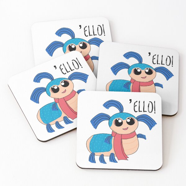 Item preview, Cute blue worm - Ello (Black text) designed and sold by Artbyacat.