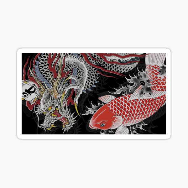 Artikel-Vorschau von Koi und Drachen Tattoo Kiryu und Nishiki, designt und verkauft von thehollowpoint.