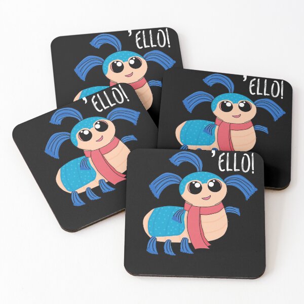 Item preview, Cute blue worm - Ello (White text) designed and sold by Artbyacat.