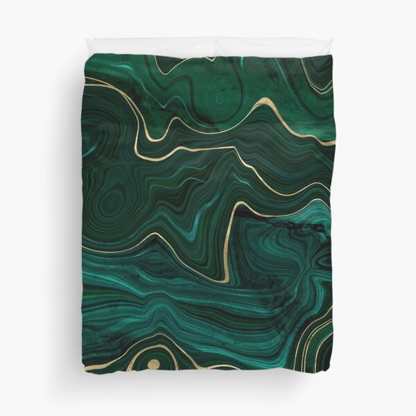 emerald green and gold duvet cover