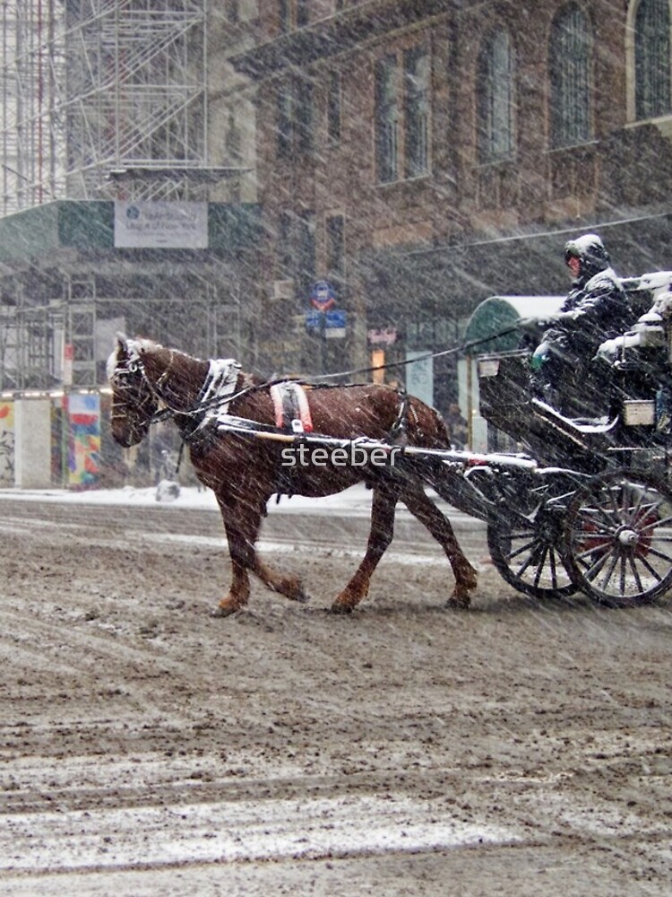 Thumbnail 4 of 4, iPhone Case, Horse & Carriage in February Blizzard designed and sold by steeber.