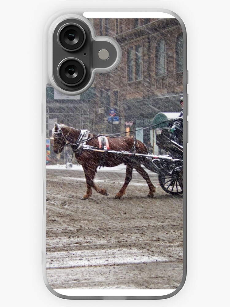 Thumbnail 1 of 5, iPhone Case, Horse & Carriage in February Blizzard designed and sold by steeber.