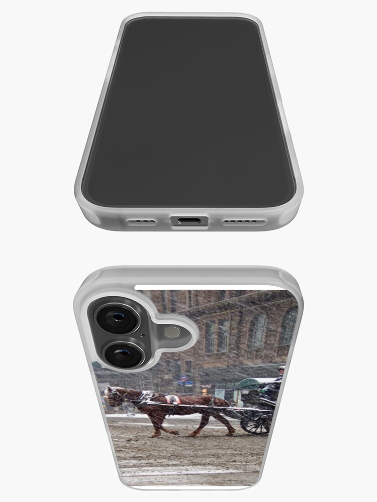 Thumbnail 3 of 5, iPhone Case, Horse & Carriage in February Blizzard designed and sold by steeber.