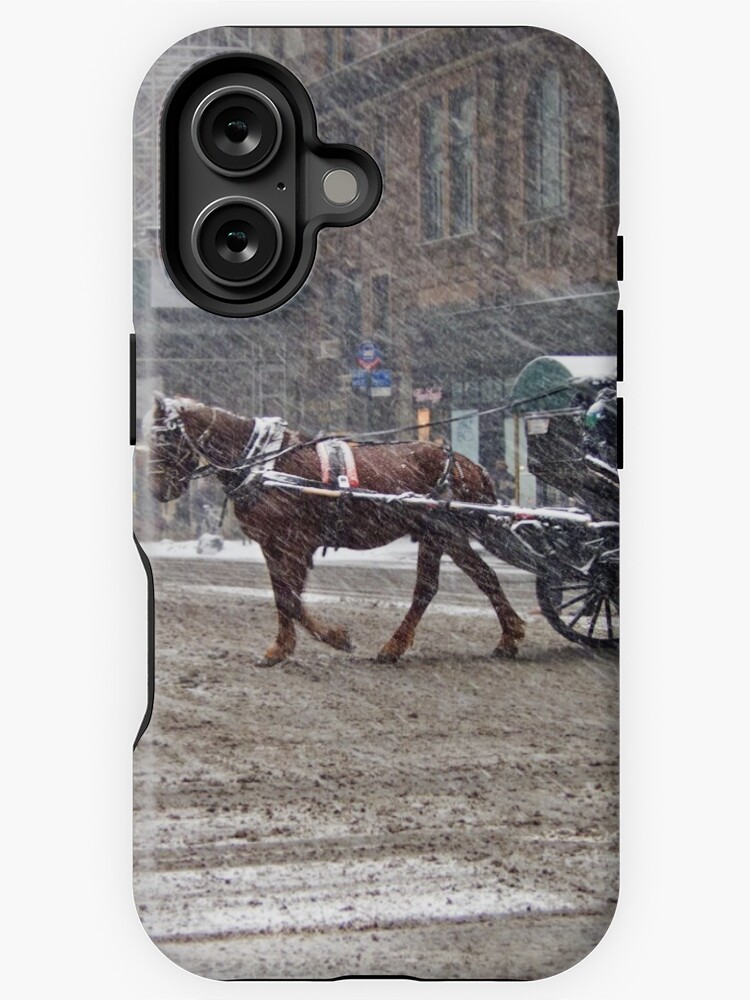 Thumbnail 1 of 4, iPhone Case, Horse & Carriage in February Blizzard designed and sold by steeber.