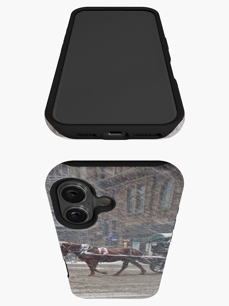 Thumbnail 3 of 4, iPhone Case, Horse & Carriage in February Blizzard designed and sold by steeber.