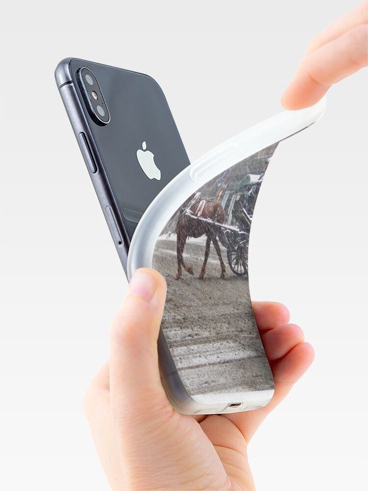 Thumbnail 4 of 5, iPhone Case, Horse & Carriage in February Blizzard designed and sold by steeber.