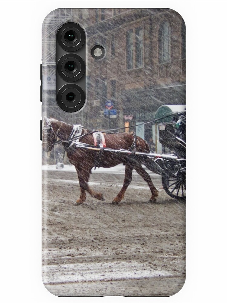 Thumbnail 1 of 4, Samsung Galaxy Phone Case, Horse & Carriage in February Blizzard designed and sold by steeber.