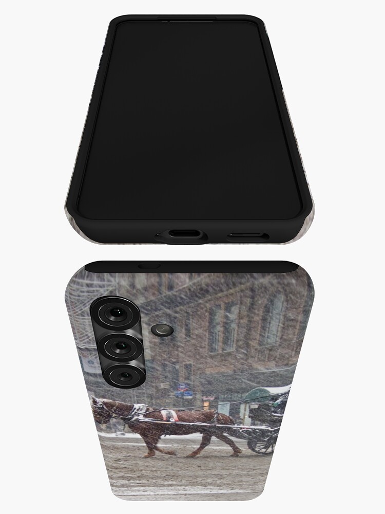 Thumbnail 3 of 4, Samsung Galaxy Phone Case, Horse & Carriage in February Blizzard designed and sold by steeber.