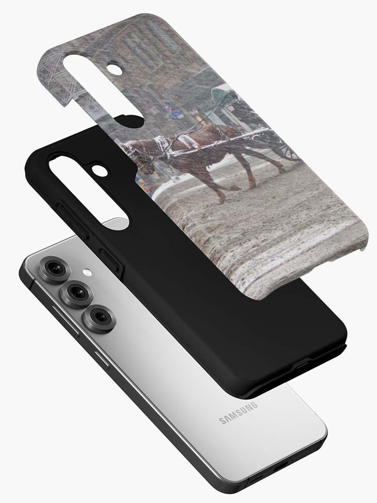 Thumbnail 2 of 4, Samsung Galaxy Phone Case, Horse & Carriage in February Blizzard designed and sold by steeber.