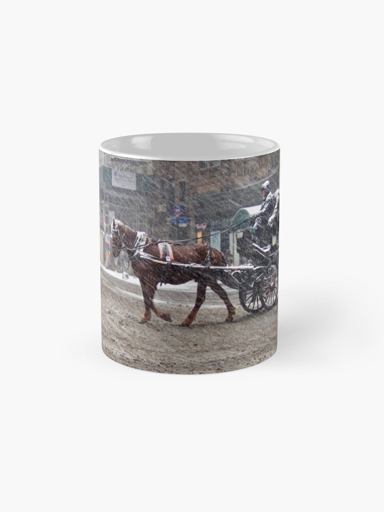 Thumbnail 4 of 6, Coffee Mug, Horse & Carriage in February Blizzard designed and sold by steeber.
