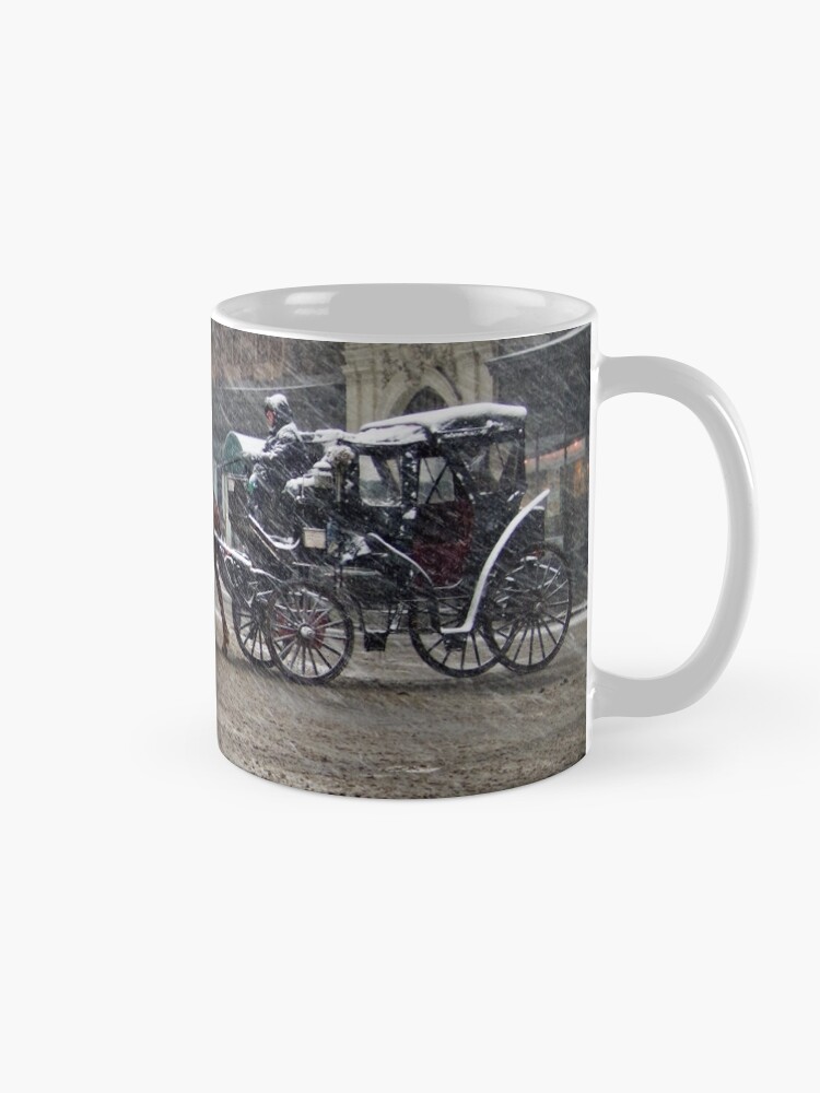 Thumbnail 5 of 6, Coffee Mug, Horse & Carriage in February Blizzard designed and sold by steeber.