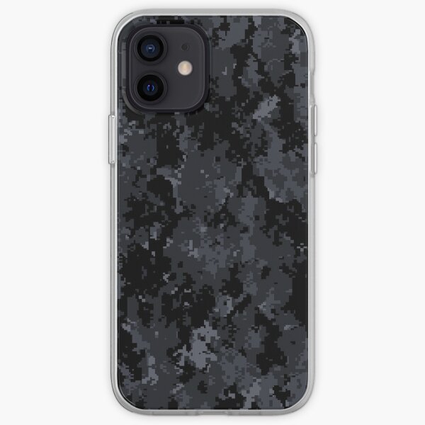 Noir Gris Pixel Camo Coque souple iPhone