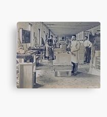 Cabinet Card: c1890 Woodworkers in a Furniture Shop Canvas Print