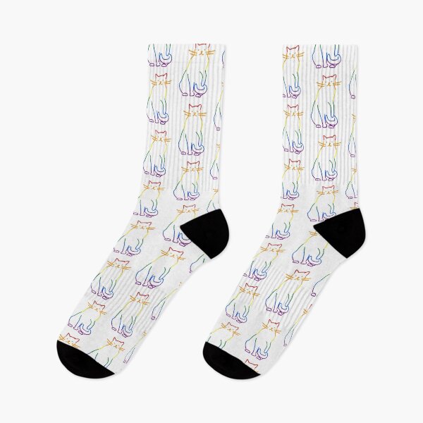 Item preview, Rainbow Gay Pride Cat Outline designed and sold by Ladyofcats.