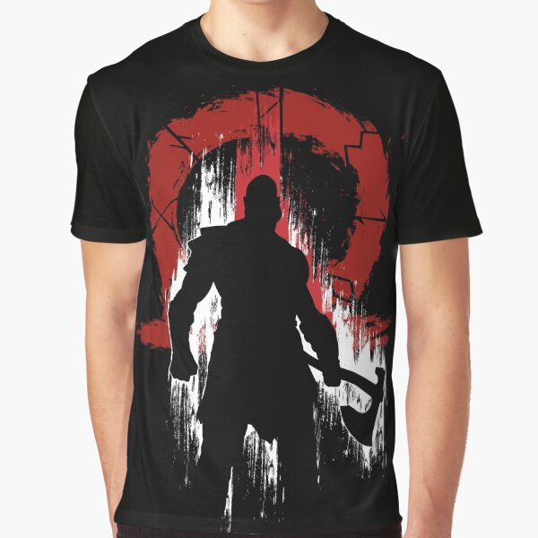 Vista previa del artículo con la obra «Silueta Kratos», diseñado y vendido por AwesomeWearIt.