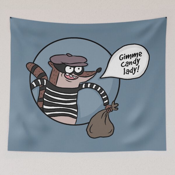 Item preview, "Gimme candy lady!" - Rigby - Regular Show designed and sold by RoserinArt.