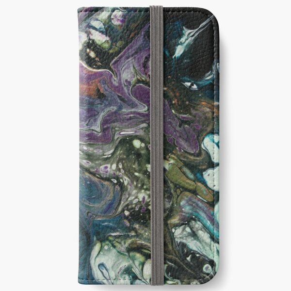 Purple and Blue Abstract Painting iPhone Wallet