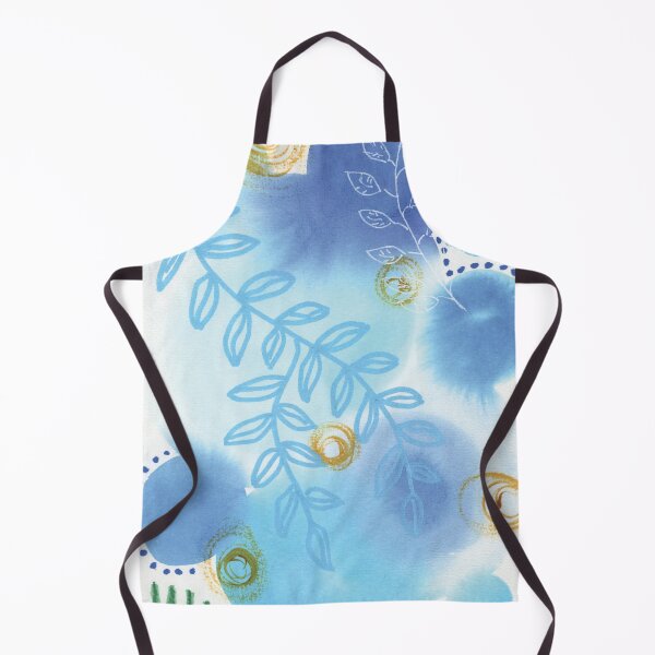 Item preview, Abstract blue botanical watercolor designed and sold by AnissaF.