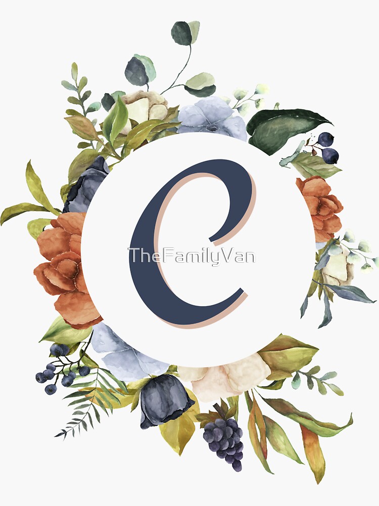 Floral Initial Letter C Sticker for Sale by TheFamilyVan