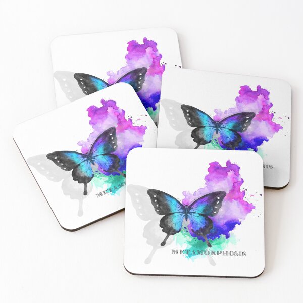 Item preview, Metamorphosis of life, a transition from, to - let life unfold - unique BUTTERFLY Morpho watercolor designed and sold by originalsusie.