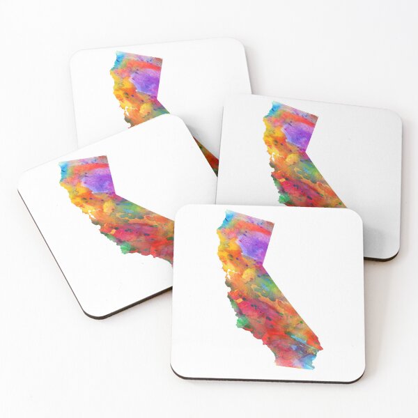Item preview, California Watercolor Map by Zouzounio Art designed and sold by zouzounioart.