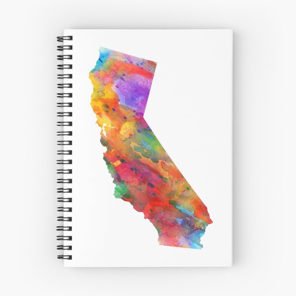 Item preview, California Watercolor Map by Zouzounio Art designed and sold by zouzounioart.