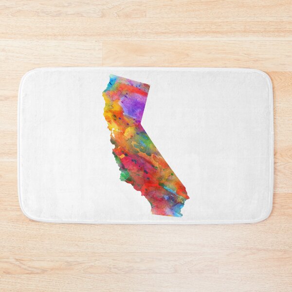 Item preview, California Watercolor Map by Zouzounio Art designed and sold by zouzounioart.