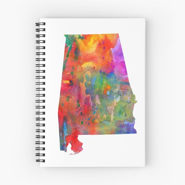 Item preview, Alabama Watercolor Map by Zouzounio Art designed and sold by zouzounioart.