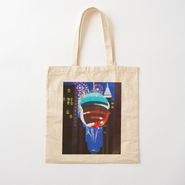the Raleigh Acorn drop digital art print, Raleigh new years celebration, downtown Raleigh, Raleigh wall decor Cotton Tote Bag