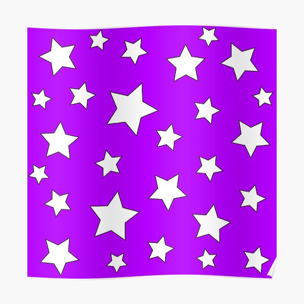 Purple and White Stars Poster