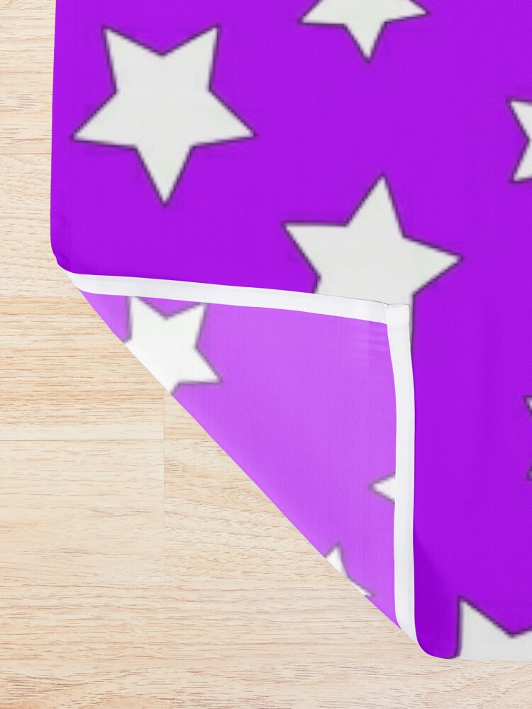 Thumbnail 2 of 5, Shower Curtain, Purple and White Stars designed and sold by Ekari Blu.