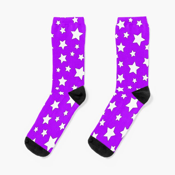 Purple and White Stars Socks