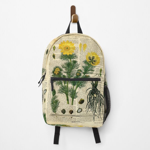 Item preview, Botanical print, on old book page - yellow flowers designed and sold by Art by Lilia.