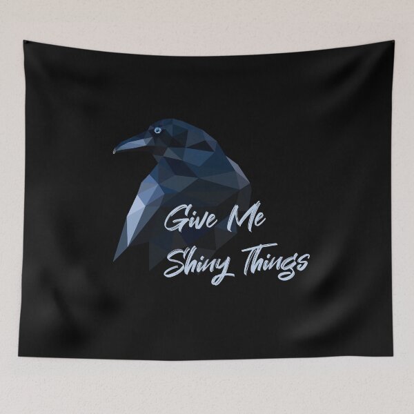 Item preview, Give Me Shiny Things Crow Raven | Low Poly Geometric Crow Raven Origami designed and sold by LushCatDesign.