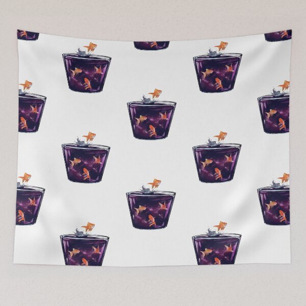 Item preview, Galaxy tea with additional goldfish designed and sold by Geraldine-N.