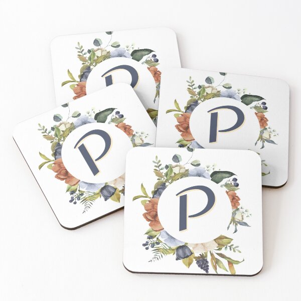 Item preview, Floral Initial Letter P designed and sold by TheFamilyVan.