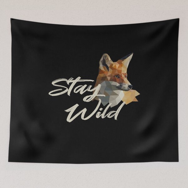 Item preview, Stay Wild Quote | Low Poly Geometric Fox Origami designed and sold by LushCatDesign.