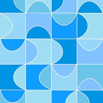 Artwork thumbnail, Blue Mid-Century Modern Pattern by WildeandCo