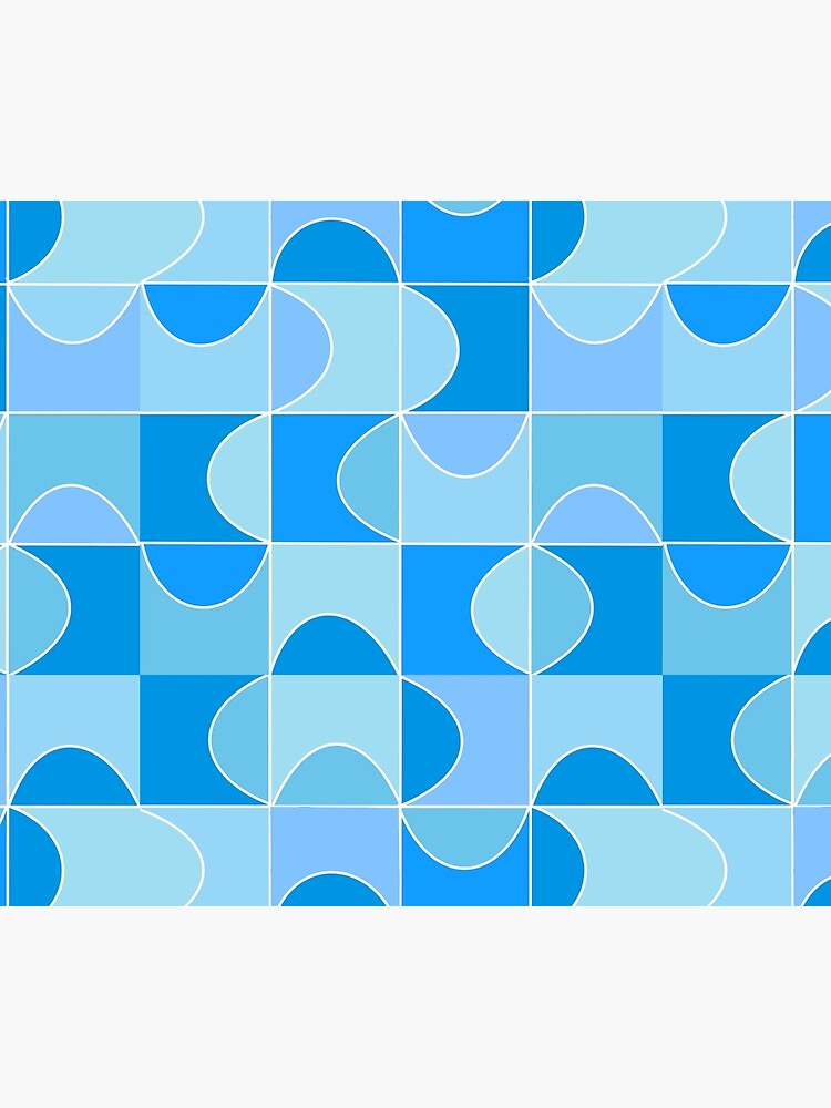 Thumbnail 2 of 2, Duvet Cover, Blue Mid-Century Modern Pattern designed and sold by WildeandCo.