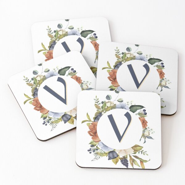 Item preview, Floral Initial Letter V designed and sold by TheFamilyVan.