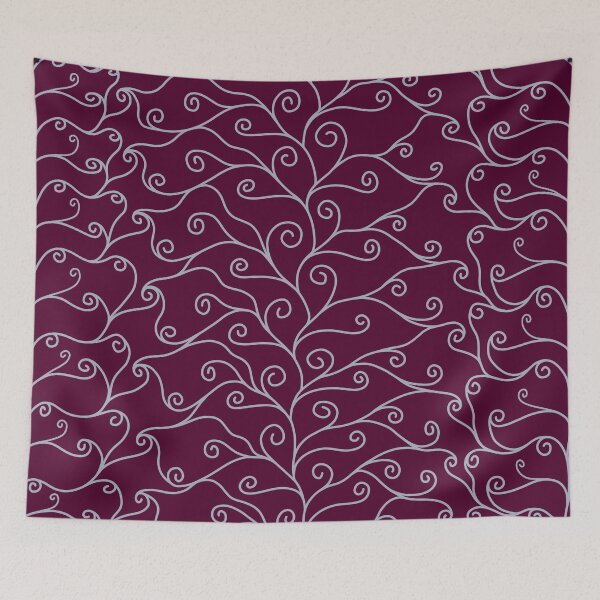 Item preview, Silver Swirls, Magenta Silk designed and sold by StephOBrien.