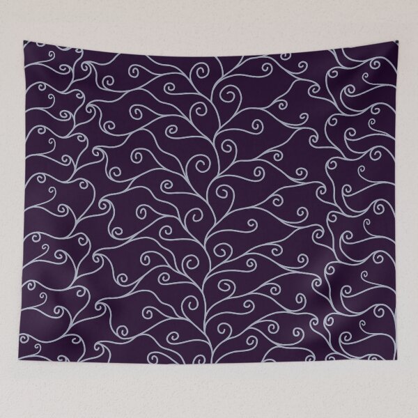 Item preview, Silver Swirls, Purple Silk designed and sold by StephOBrien.