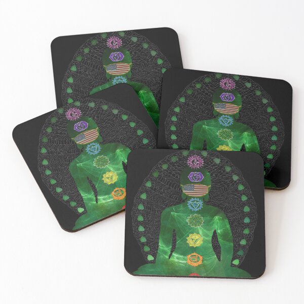 Item preview, Green Foliage Chakra Buddha over Black designed and sold by Sundeepa.
