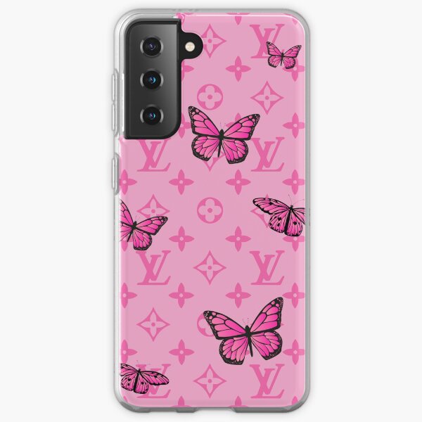 Y2K Inspired Pink Butterfly Monogram Design Samsung Galaxy Soft Case