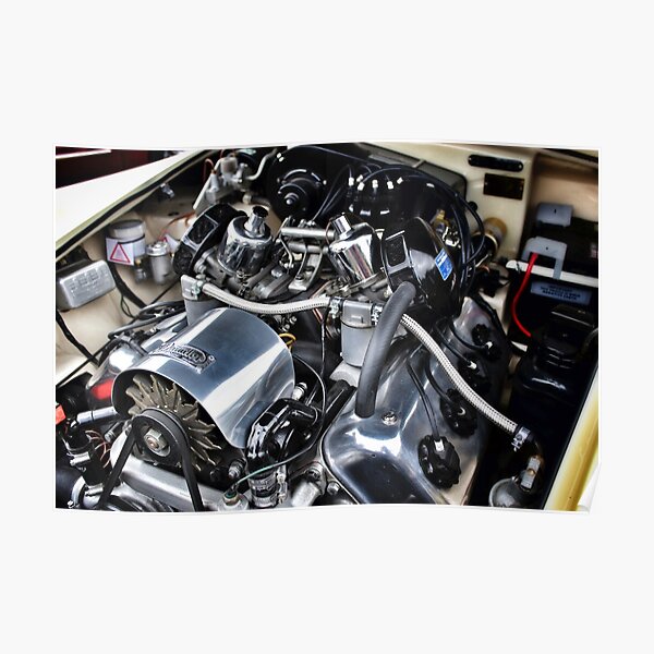 Daimler Classic Car Engine Poster