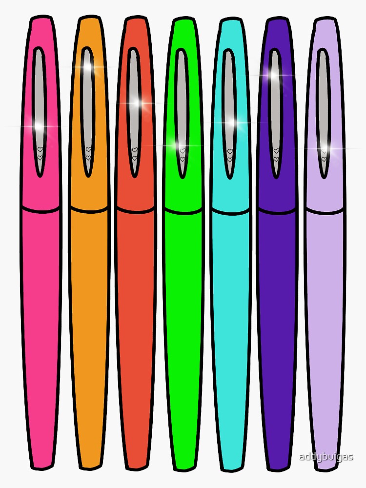 Flair Pens - Teach the Rainbow Sticker for Sale by