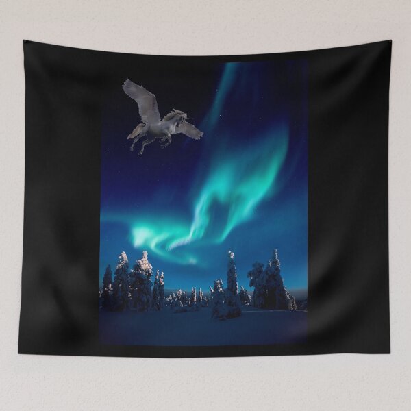 Item preview, Pegasus Unicorn Horse Flying In Winter designed and sold by BhARTi Taylor.